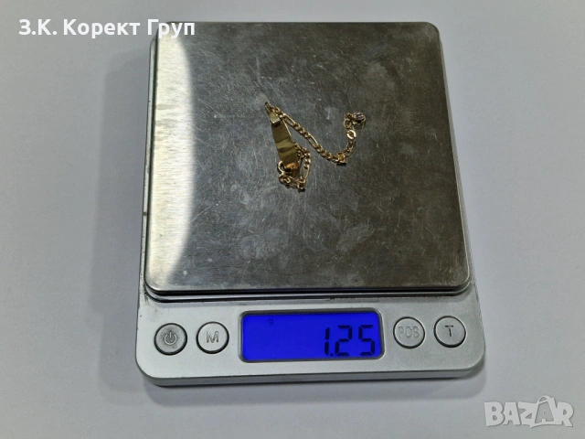 Детска златна гривна 14К 585 / 1,25 гр., снимка 6 - Гривни - 54129930