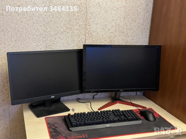Два монитора 75Hz и 144Hz