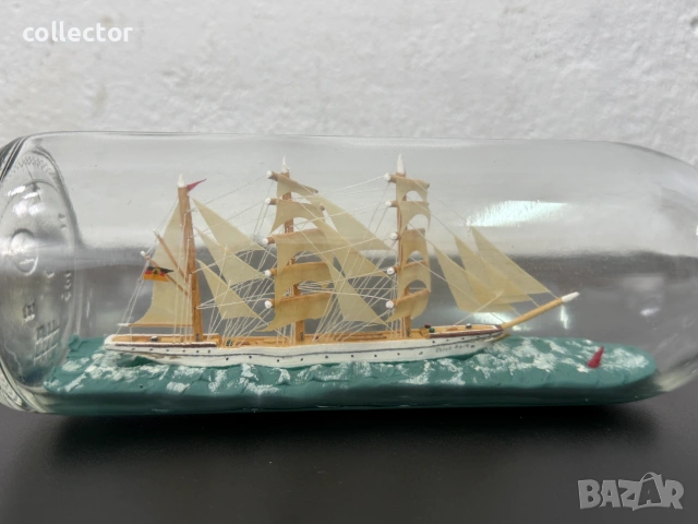 Морско приложно изкуство кораб в бутилка. №8187, снимка 2 - Антикварни и старинни предмети - 55000502