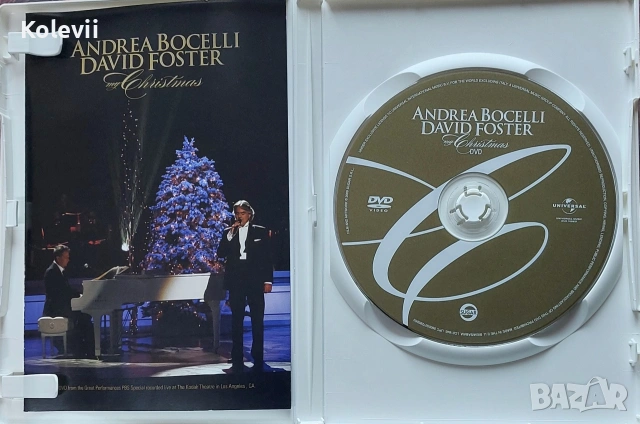 DVD Андреа Бочели и Дейвид Фостър "Моята Коледа", снимка 3 - DVD филми - 54067793