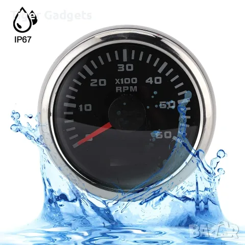 Електронен оборотомер 52 мм 6000 RPM с LCD дисплей, IP67 за автомобил, лодка и мотоциклет, снимка 3 - Аксесоари и консумативи - 55395273