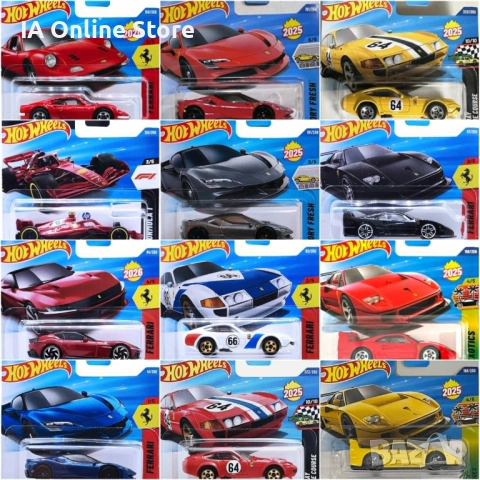 Hot Wheels Ferrari 12Cilindri; Scuderia HP; Dino; SF90; F40; 365 GTB4 Competizione