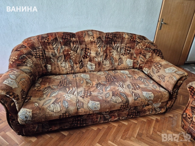 ДИВАН С МИХАНИЗЪМ С ДВА ФОТЬОЙЛА , снимка 3 - Дивани и мека мебел - 55175294