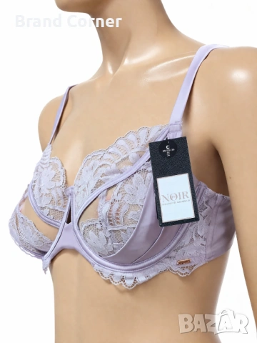 Комплект дамско бельо Hunkemöller Noir – сутиен 80C и бикини L, светлолилава дантела, снимка 3 - Бельо - 54518792