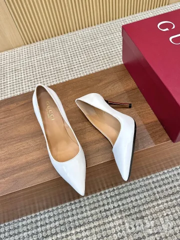 Gucci Leather Pumps – White, снимка 2 - Дамски обувки на ток - 55417756