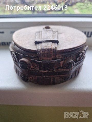 Винтидж кутийка за бижута от естествена кожа, снимка 4 - Антикварни и старинни предмети - 54092119