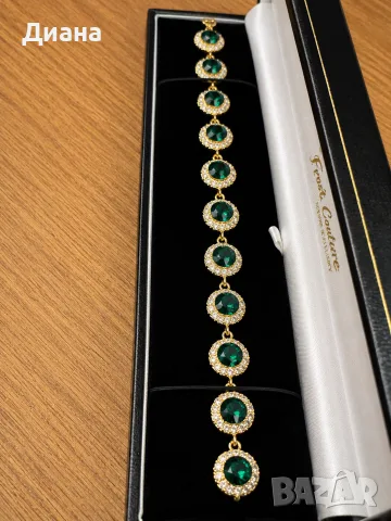 Елегантна гривна Swarovski Crystal Frost Couture Lady Kate, 925 Silver, нова, изумруденозелен цвят
, снимка 3 - Гривни - 55324260