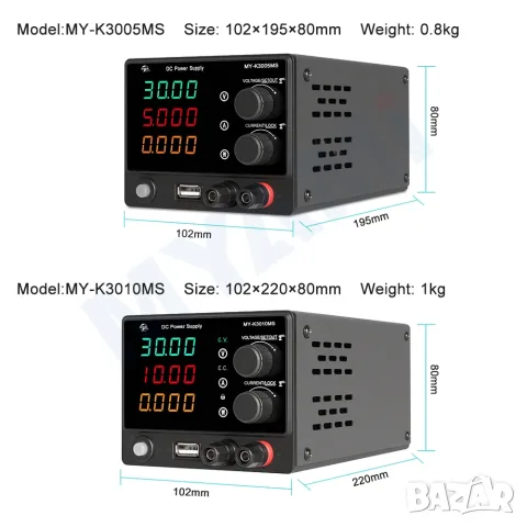 MYAMI MY-K3005MS Лабораторно захранване 0–30V / 0–5A, 150W, регулируемо DC, снимка 4 - Друга електроника - 55596784