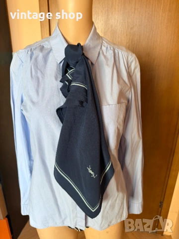 Копринен шал Yves Saint Laurent, снимка 10 - Шалове - 54251441