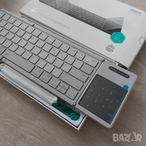 Преносима сгъваема Bluetooth клавиатура Nillkin Cube Pocket с тъчпад и Numpad, за таблет, телефон, снимка 3 - Клавиатури и мишки - 55278320