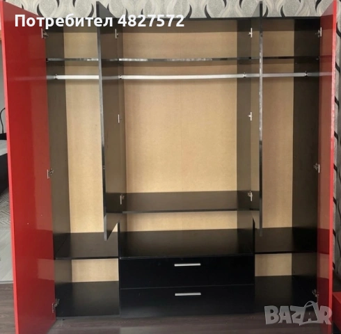 СПАЛЕН КОМПЛЕКТ в цвят червен и черен лак, снимка 2 - Други - 54556181