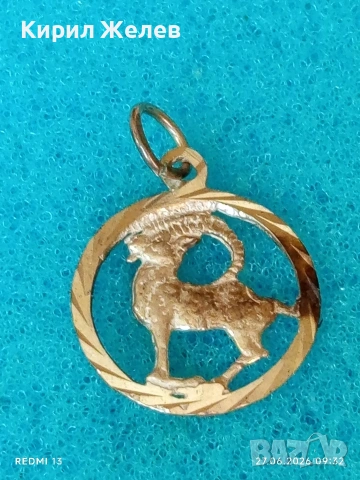 Сребърен медальон зодиакален знак КОЗИРОГ ♑ много красив 47905, снимка 3 - Колиета, медальони, синджири - 55066891