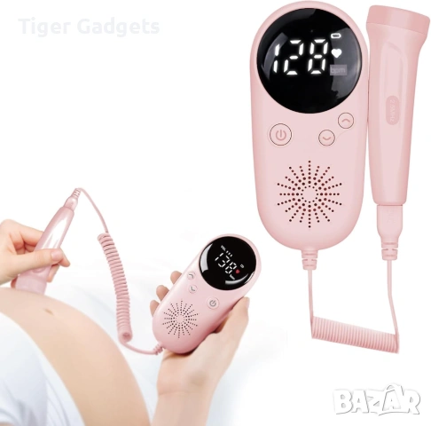 Преносим фетален доплер с LCD дисплей за слушане на сърдечен ритъм на плода