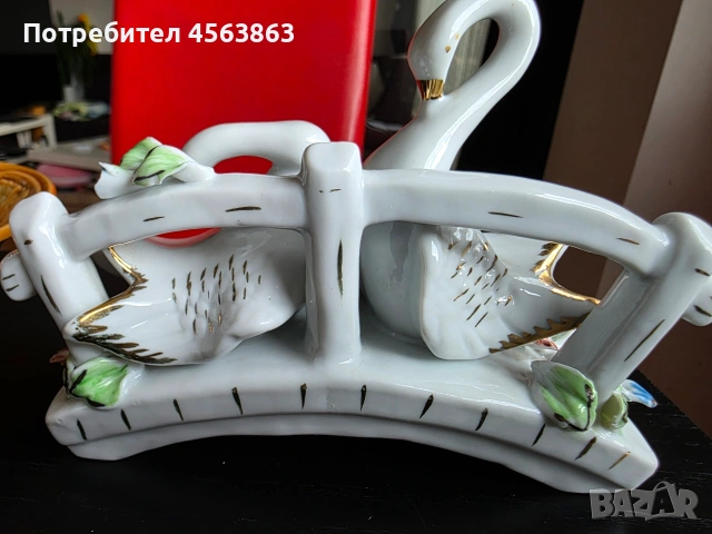 Порцеланова фигурка - лебеди, снимка 5 - Декорация за дома - 55269353