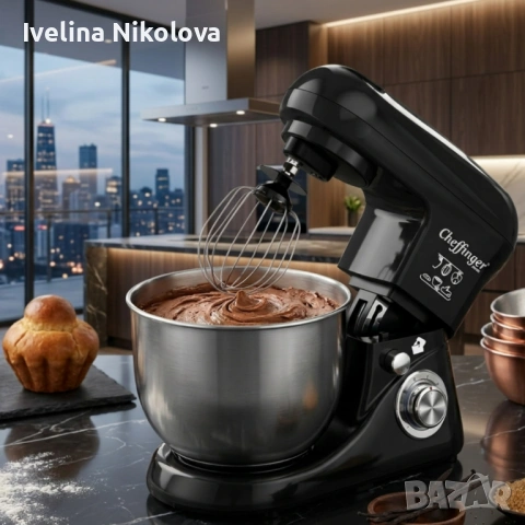 Планетарен миксер 1600W с 6.5L купа – мощност за перфектно тесто, кремове и десерти, снимка 3 - Миксери - 54451220