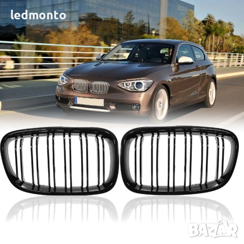 Черни Гланцови Бъбреци с Двойни Ребра за BMW F20 F21 (2010-2014) | Monto.bg