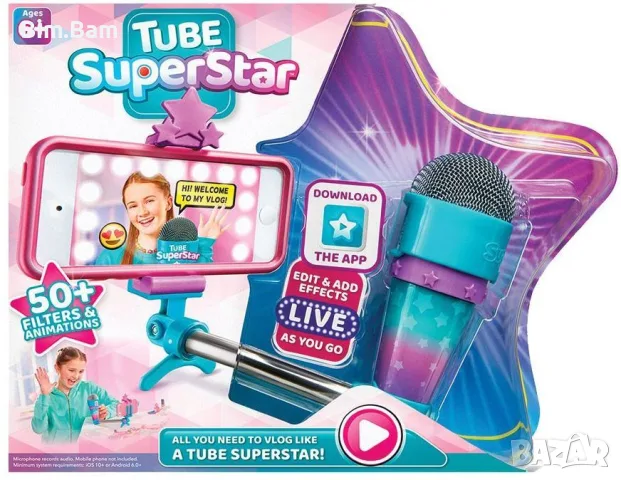 Микрофон със селфи стик TUBE SUPERSTAR „Бъди Ютюбър“ / Бъди влогър