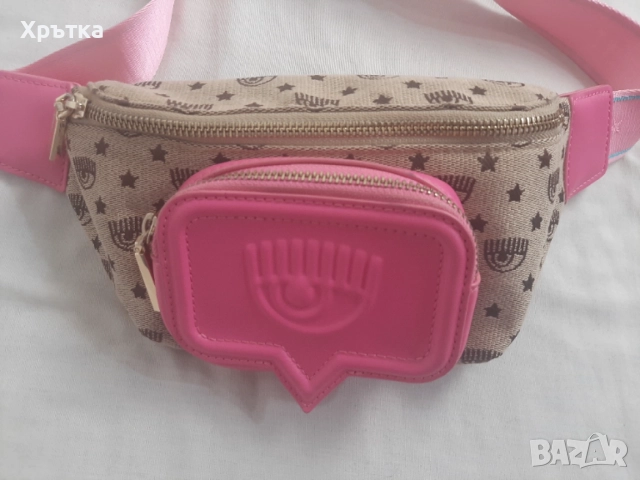 Chiara Ferragni Canvas Funky Bag - Оригинална дамска чанта за кръст и рамо, снимка 6 - Чанти - 54838953