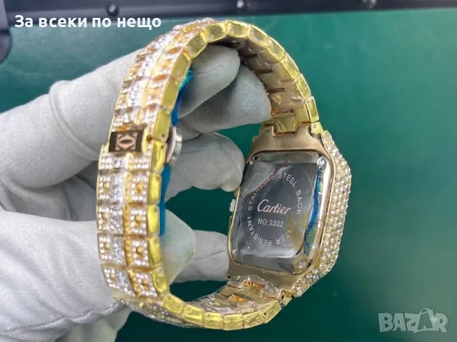 Cartier Santos Iced Мъжки Часовник С Кварцов Механизъм Код Chronolux59, снимка 4 - Мъжки - 55649511