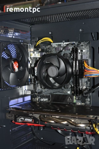 Геймърски компютър Ryzen 3 4100 RX580 SSD 16 GB DDR4 светеща кутия, снимка 3 - Геймърски - 53876277