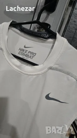 мъжки еластичен спортен потник Nike Pro M размер , снимка 3 - Тениски - 55607268