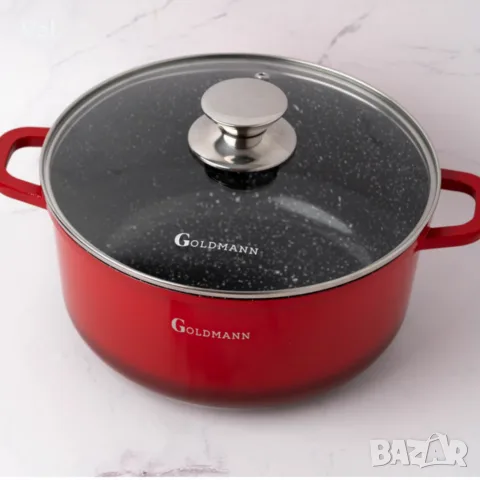 Тенджера Goldmann GM-7328R / GM-7324R, мраморно покритие, снимка 7 - Съдове за готвене - 55335035