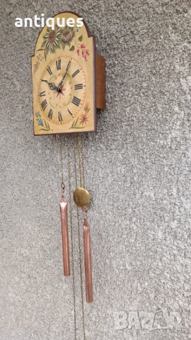 Стенен часовник с тежести - Schatz - Made in Germany -1970"г, снимка 3 - Антикварни и старинни предмети - 54135317
