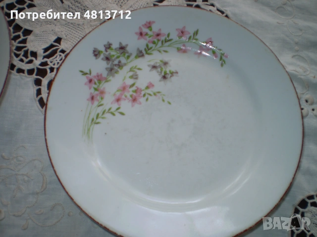 Порцеланови чинии Незабравки Български порцелан, снимка 6 - Чинии - 54401783