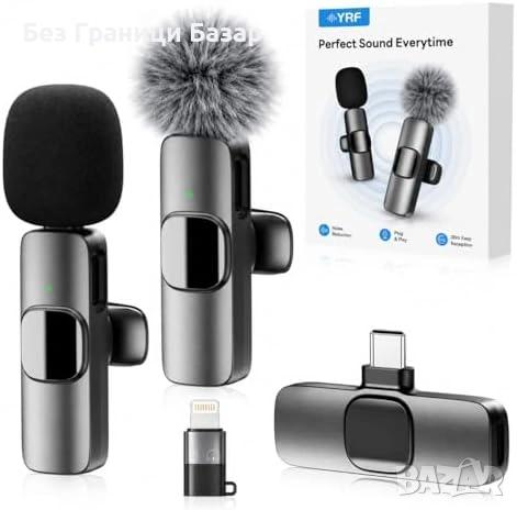 Нов Безжичен петличен микрофон за iPhone Android TikTok YouTube USB-C Lightning