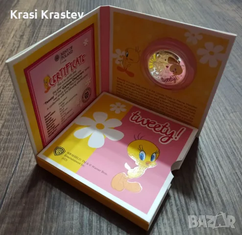 Сребърна монета - 1 Dollar - Elizabeth II - Tweety - ½ Oz, снимка 6 - Нумизматика и бонистика - 55421629