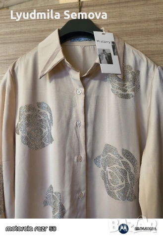 Дамска риза от сатен, снимка 3 - Ризи - 54356113