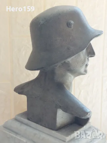 WW2-Много рядък подаръчен бюст изобразяващ ненски войник, фигура, скулптура, снимка 7 - Антикварни и старинни предмети - 55425219