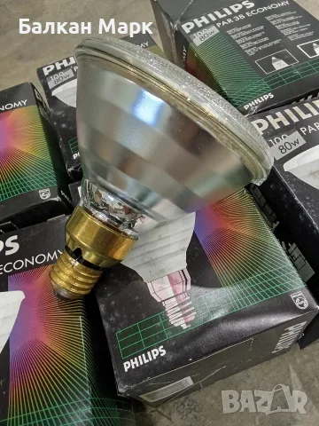 Комплект 6 бр.рефлекторни масивни крушки Philips PAR 38 Economy 80W – Внос от Германия, снимка 3 - Крушки - 55348940