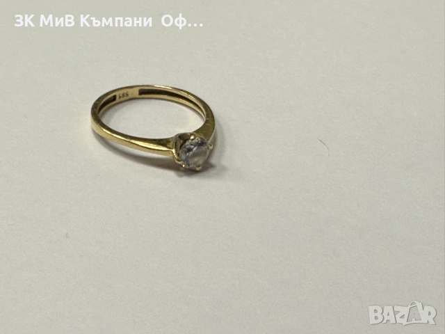 Златен дамски пръстен с камък - 1.56гр. - 14к., снимка 2 - Пръстени - 55084340