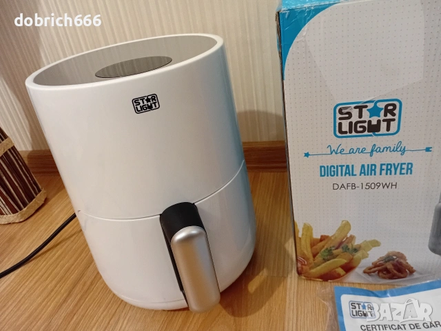 Фритюрник без мазнина Star-Light Air fryer DAFB-1509WH 900W 1.5 л Control Digital LED дисплей, снимка 3 - Съдове за готвене - 55072070
