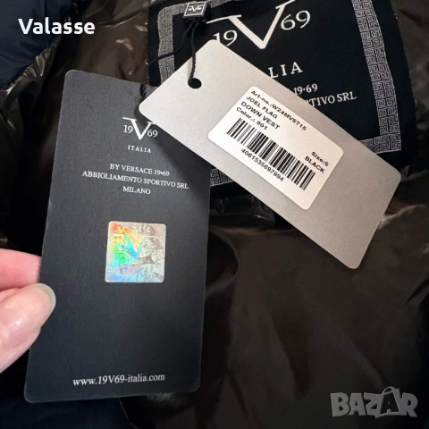 С етикет 19V69 Versace оригинален черен спортен елек/грейка S , снимка 9 - Спортни дрехи, екипи - 54712997