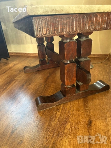 Продавам масивна,мраморна,холна маса, снимка 4 - Маси - 54596752