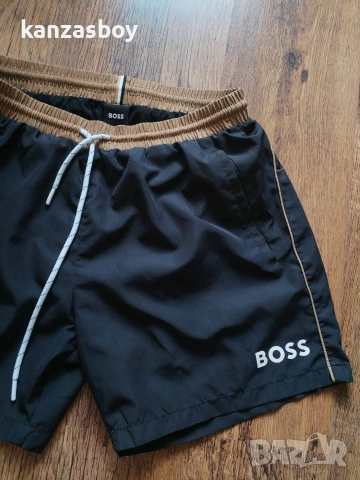 BOSS Grey Starfish Quick Dry Swim Shorts - мъжки плувни шорти М, снимка 3 - Спортни дрехи, екипи - 54962022