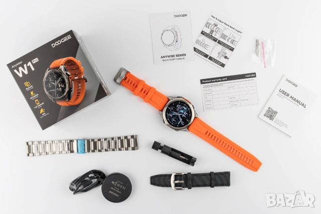 Смарт часовник Doogee Anywise W1 Pro - 1.43" AMOLED, Stainless Steel, снимка 2 - Смарт часовници - 54063300