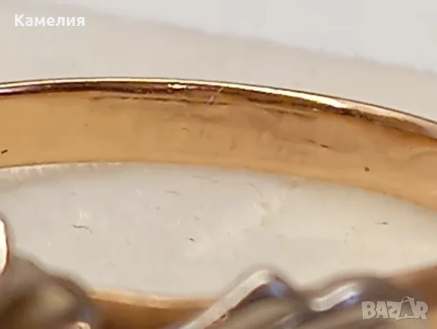 Руско злато. Пръстен с брилианти , снимка 12 - Пръстени - 55338352