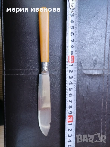 Стар нож за риба Шефилд сребро 1900 г. , снимка 2 - Антикварни и старинни предмети - 54307993