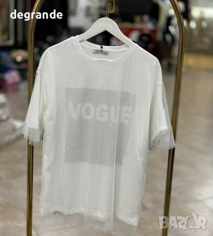 👚Дамска Тениска 💫VOGUE💫 Налична в Бяло и Черно, снимка 4 - Тениски - 54920419