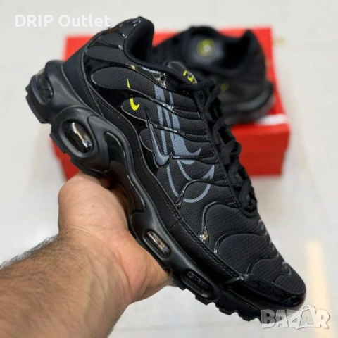 !НОВИ! Nike Air Max Plus 'TN' Multi Swoosh | Black/Grey/Yellow | + КУТИЯ