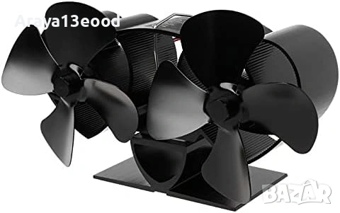 Двоен вентилатор за камина с перки – термоактивен, без ток и батерии YL301, снимка 2 - Вентилатори - 54148770