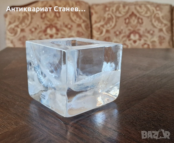 ❄️✨ KOSTA BODA SWEDEN – МАСИВЕН СТЪКЛЕН АРТ КУБ/СВЕЩНИК С НЕВЕРОЯТЕН СВЕТЛИНЕН ЕФЕКТ ✨❄️, снимка 3 - Декорация за дома - 54933056