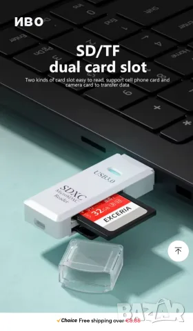 USB 3.0 Card Reader 2 In 1УНИВЕРСАЛЕН КАРДРИЙЪР
За SD и TF карти
Бърз, лесен, съвместим с всичките в, снимка 9 - Друга електроника - 55676461