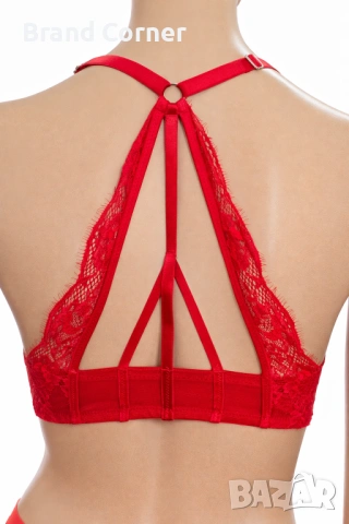Hunkemöller червен дантелен сутиен - 80C с предно закопчаване, снимка 4 - Бельо - 54501249