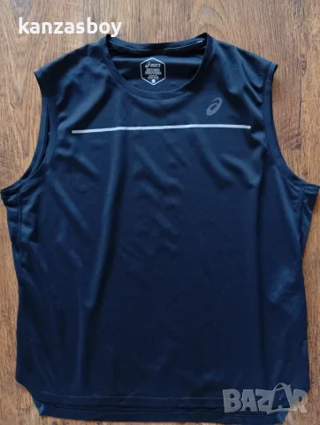 ASICS Men Black Solid LITE-SHOW SLEEVELESS Round Neck Running t-shirt - мъжки потник р-р XL, снимка 3 - Тениски - 55501317