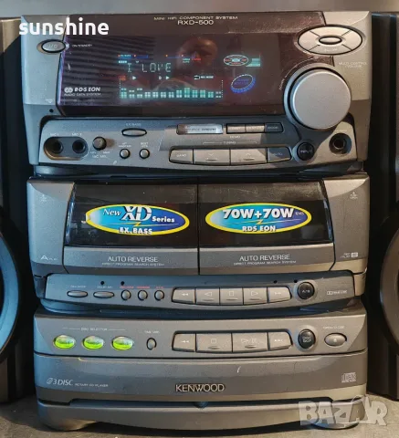 Kenwood RXD-500 2x100W, 3 CD changer, A/B cassette deck, AUX, 3-way Bass-reflex колони, снимка 8 - Аудиосистеми - 55292825