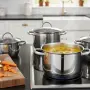 Комплект тенджери Cheffinger – 8 части инокс с капаци, за всички видове котлони, снимка 5